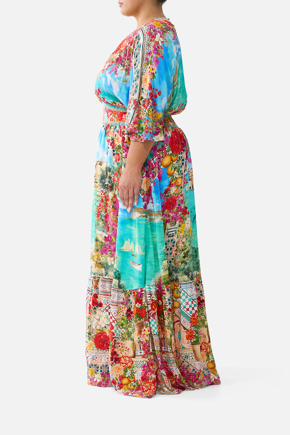 WAISTED DRESS WITH HEM RUFFLE MEET ME IN MALLORCA
