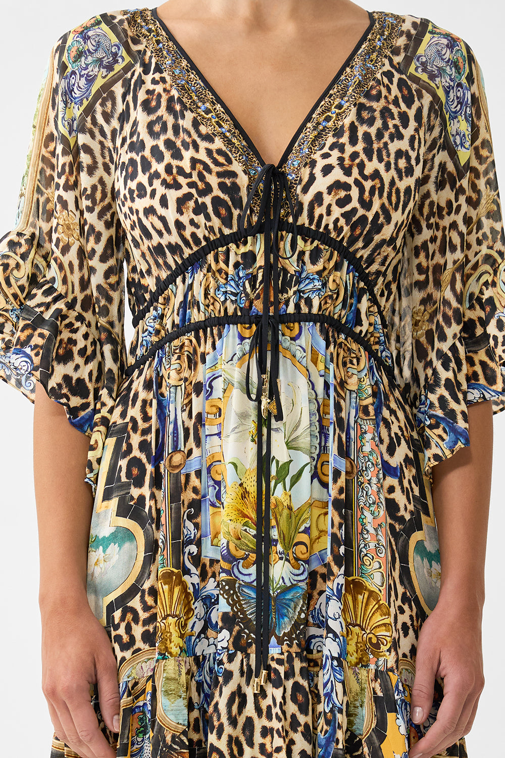 RUFFLE SLEEVE LONG DRESS SEVILLIAN STYLE