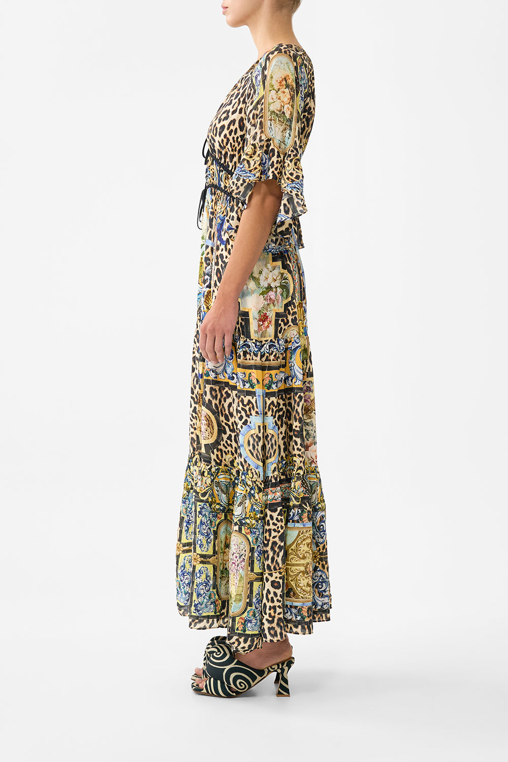 RUFFLE SLEEVE LONG DRESS SEVILLIAN STYLE
