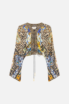 LACE UP FRONT BLOUSON SLEEVE BLOUSE SEVILLIAN STYLE