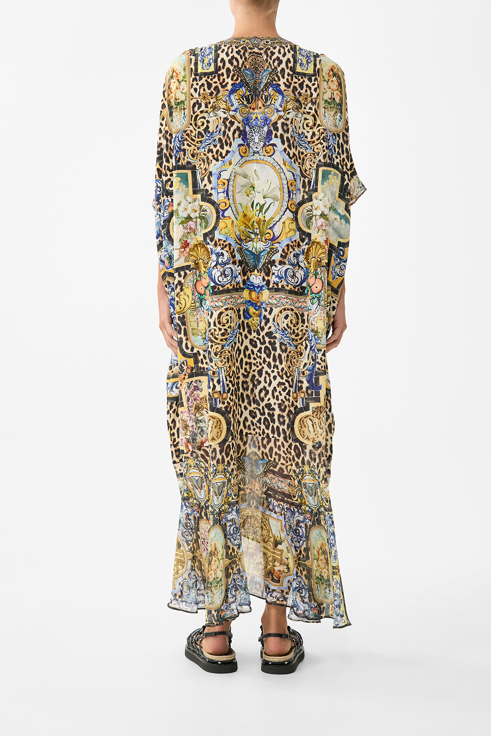 LACE UP KAFTAN WITH HEM RUFFLE SEVILLIAN STYLE