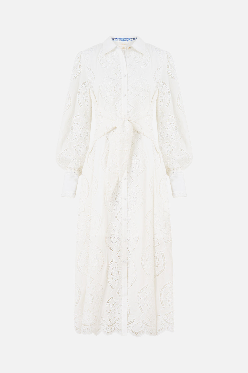 WAIST TIE SHIRT DRESS A TILED WONDERLAND