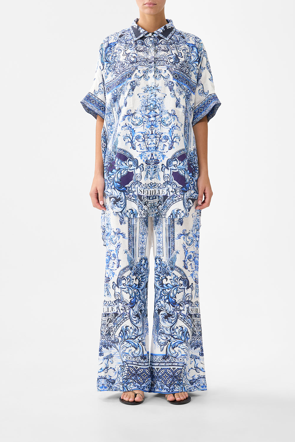 The CAMILLA MINIMAL WIDE LEG PANT A TILED WONDERLANDA TILED WONDERLAND