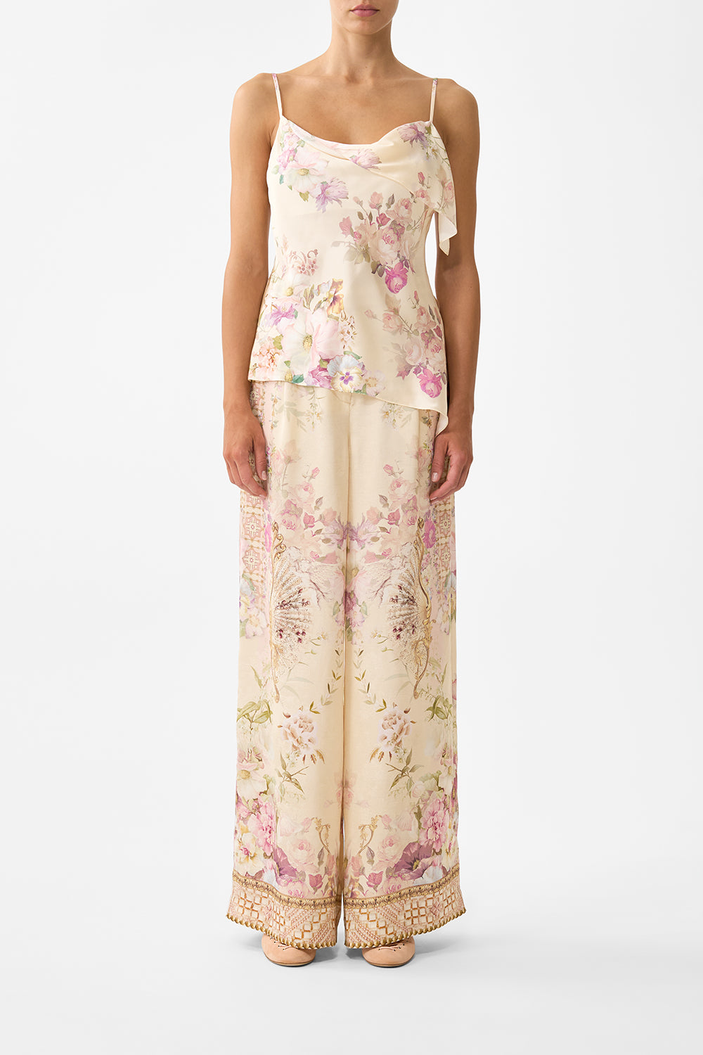 The CAMILLA ASYMMETRIC DRAPED TOP ADORNED IN ARANJUEZADORNED IN ARANJUEZ