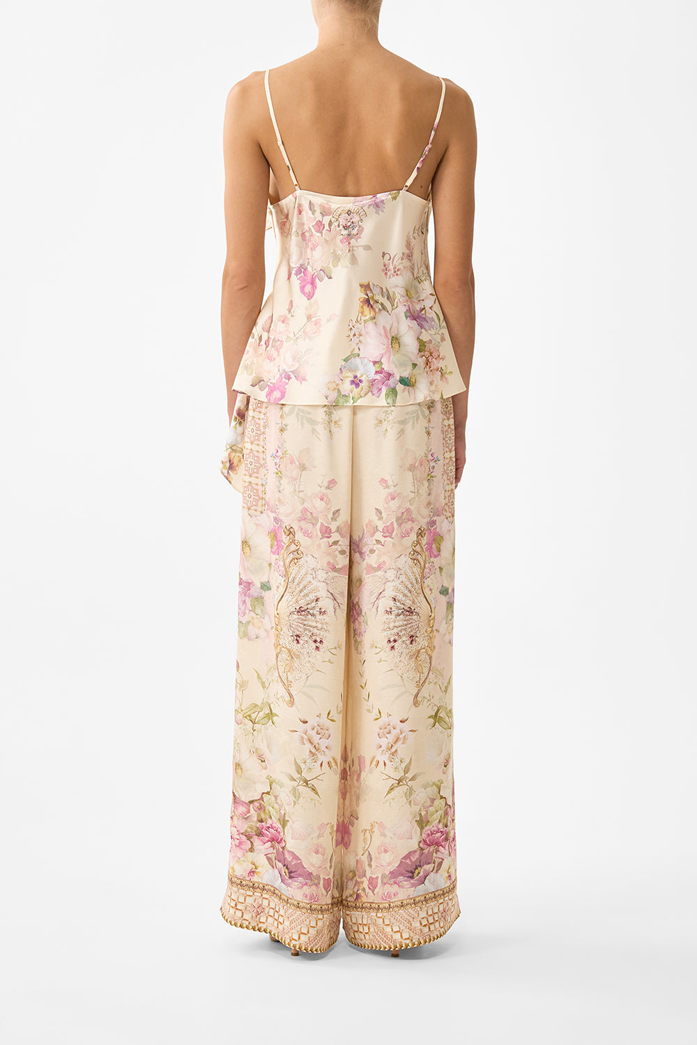 The CAMILLA ASYMMETRIC DRAPED TOP ADORNED IN ARANJUEZ