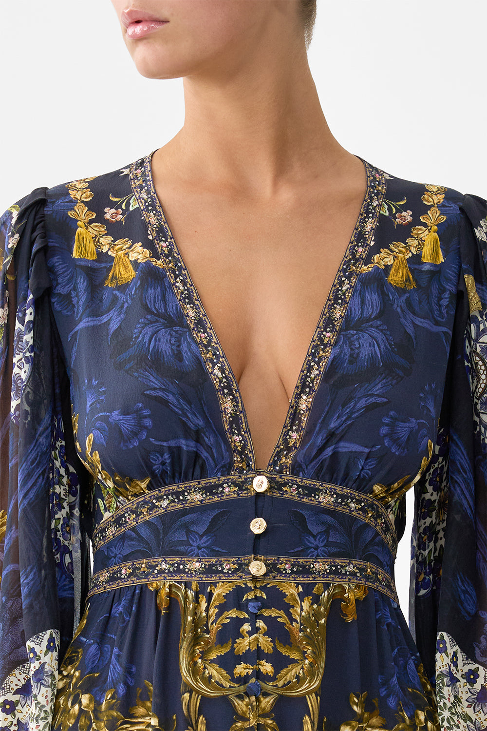 BUTTON FRONT FRILL DRESS NOTES FROM THE BLUE ROOM