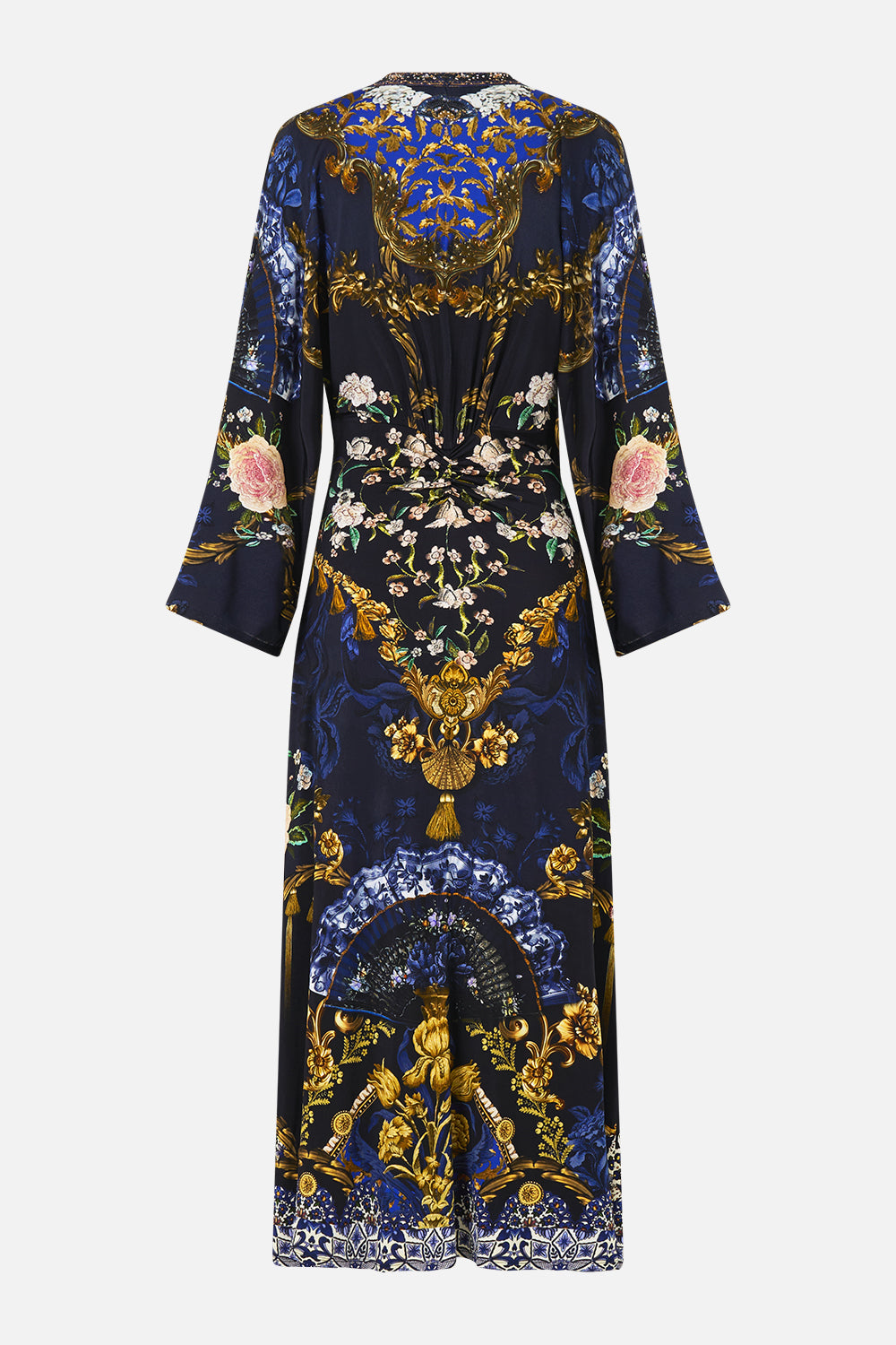 WIDE SLEEVE GATHERED MIDI DRESS NOTES FROM THE BLUE ROOM