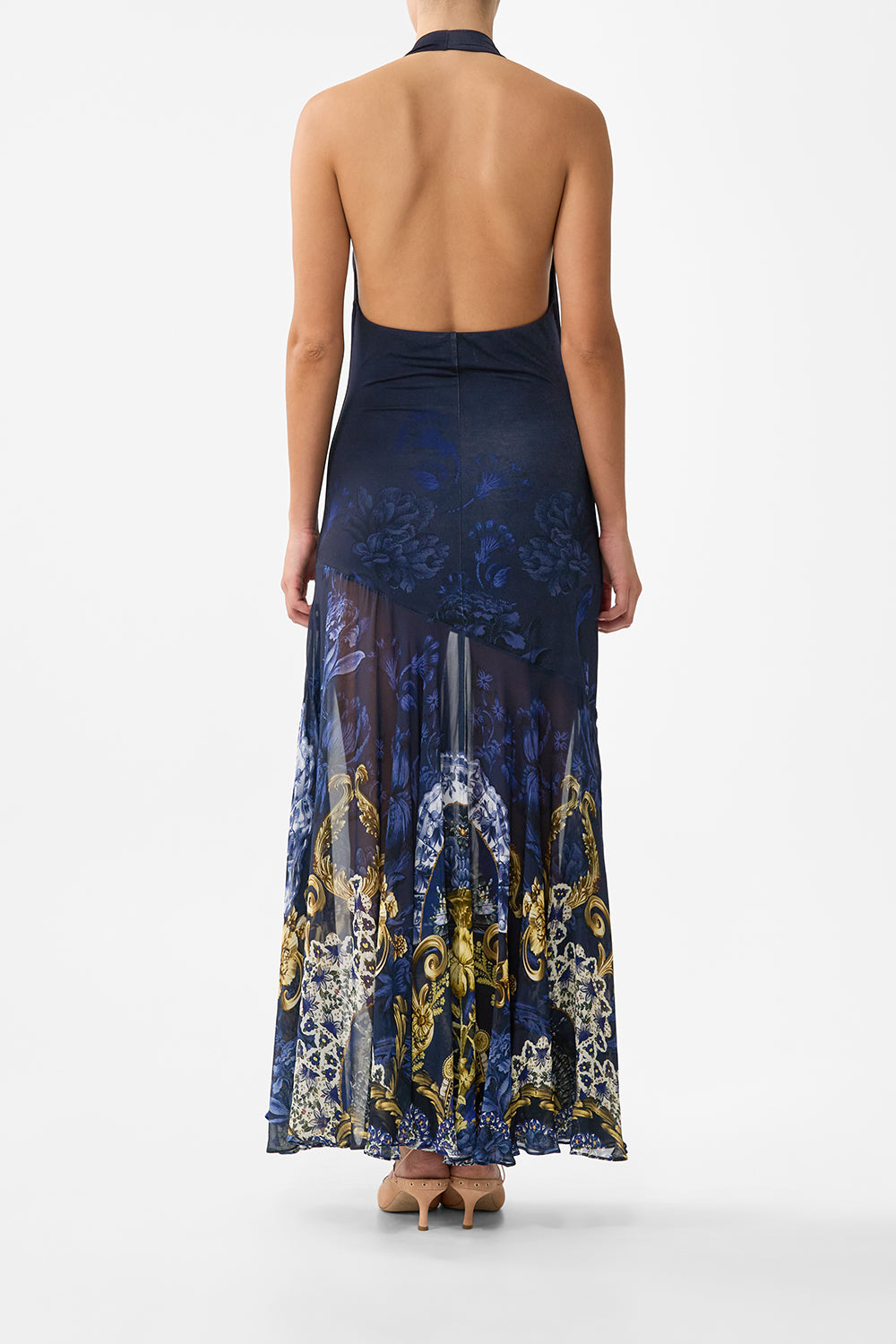 COWL NECK HALTER DRESS NOTES FROM THE BLUE ROOM
