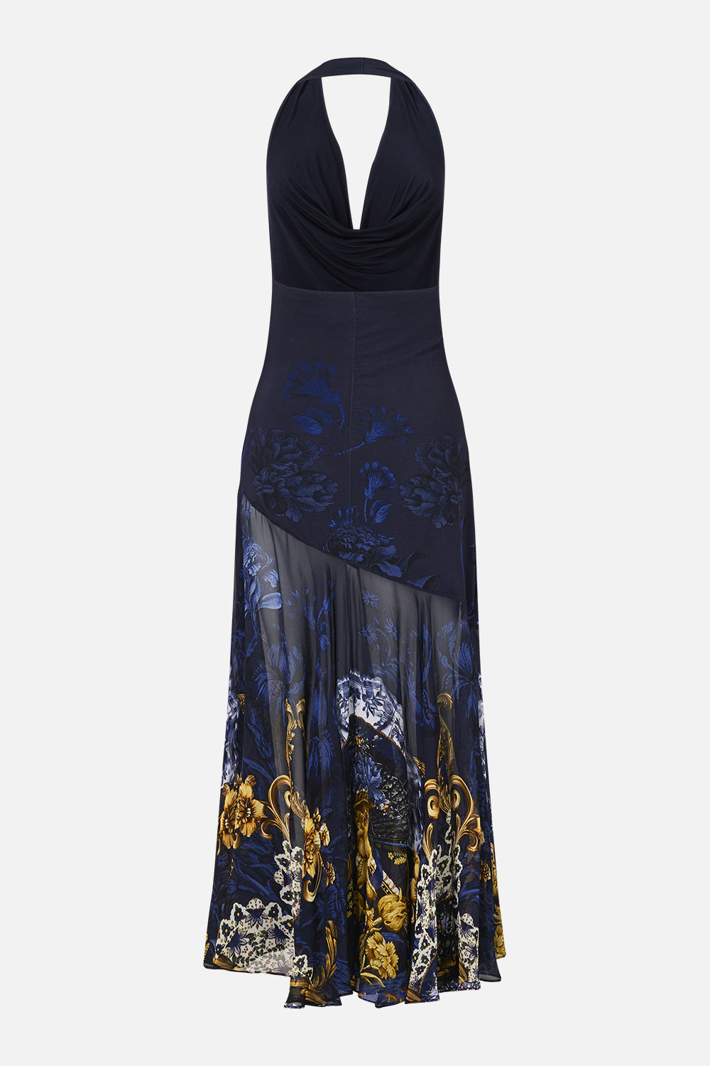 COWL NECK HALTER DRESS NOTES FROM THE BLUE ROOM