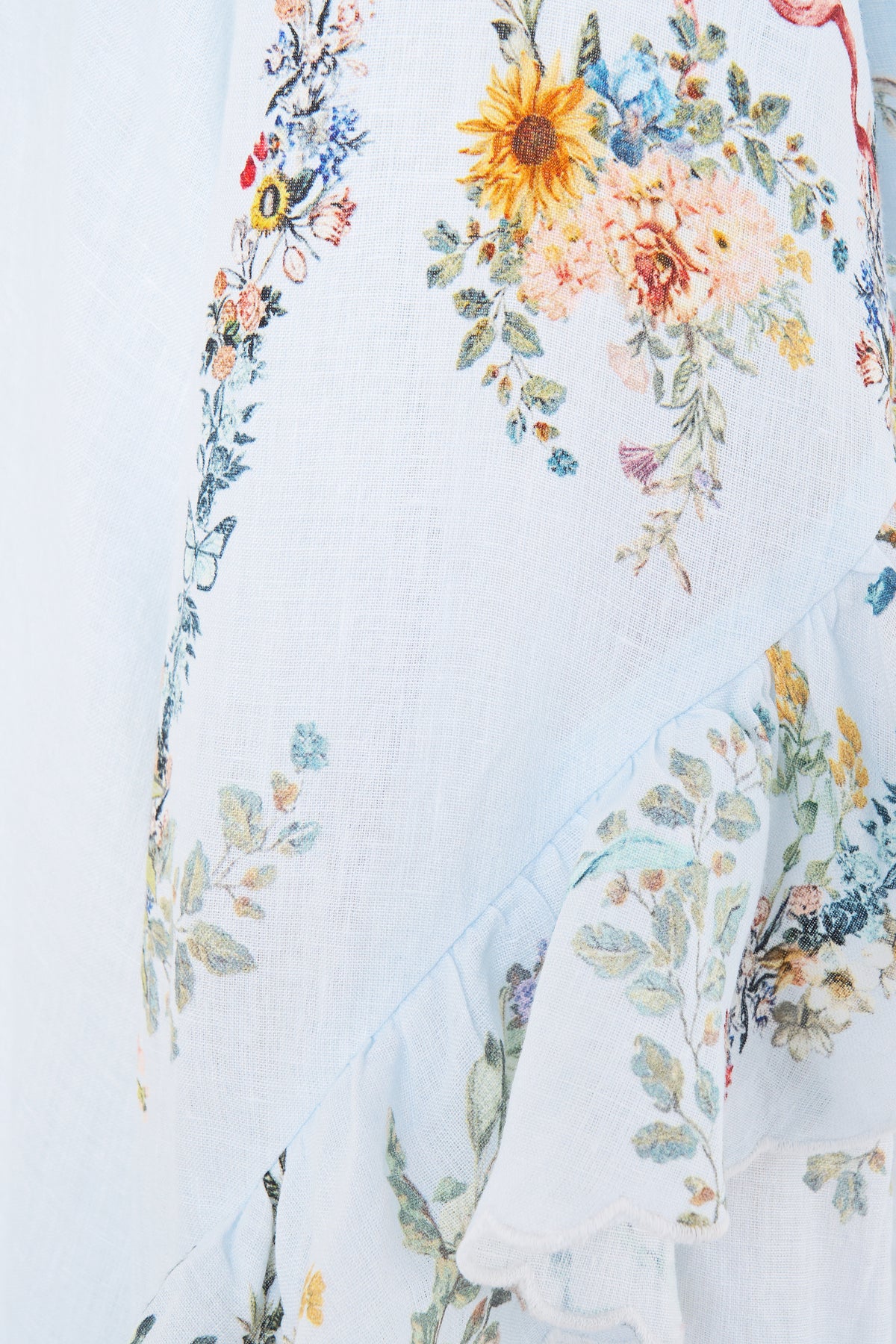 The CAMILLA BUTTON SHIRT WITH FRILL DETAIL SEVILLE SWEETHEART
