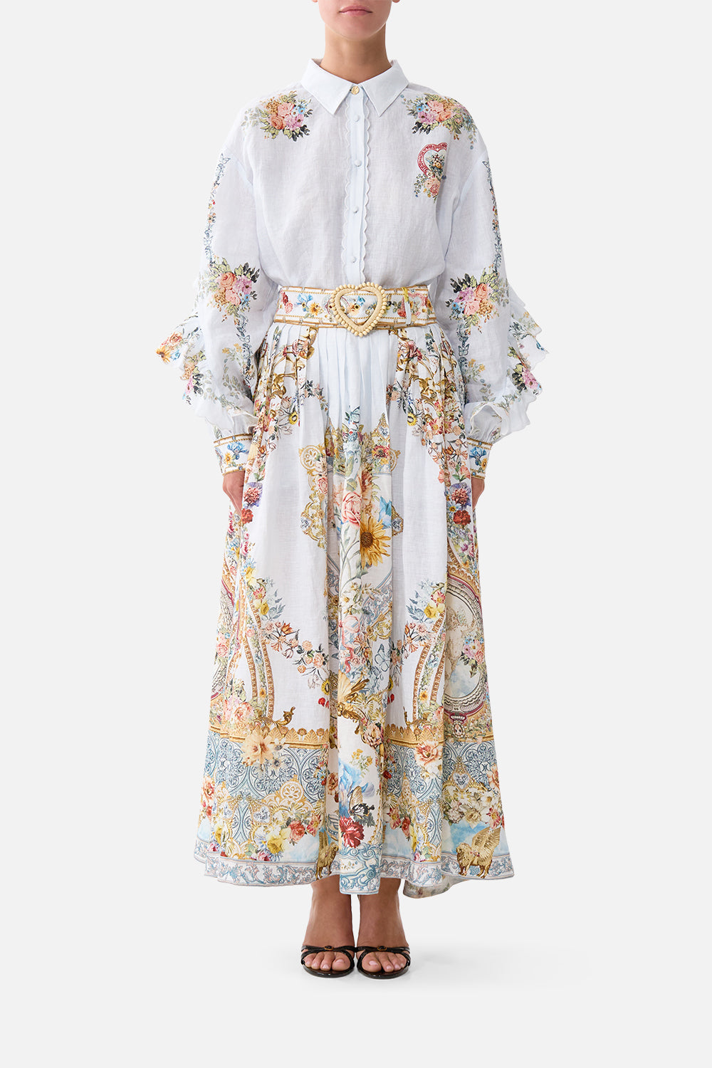 The CAMILLA BUTTON SHIRT WITH FRILL DETAIL SEVILLE SWEETHEARTSEVILLE SWEETHEART