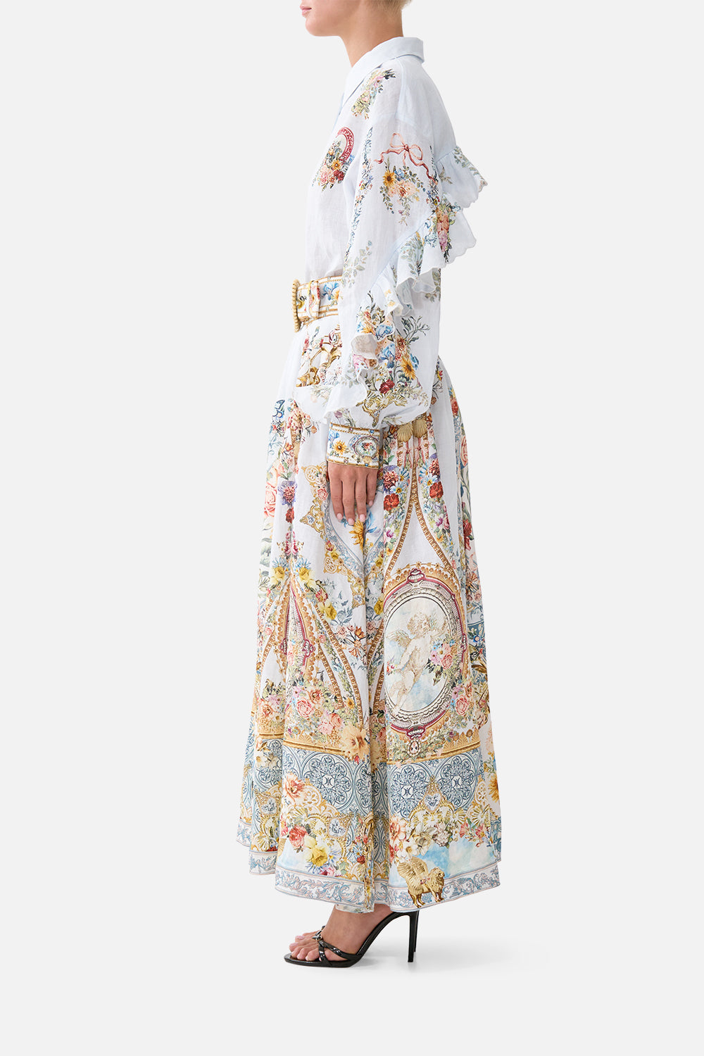 BUTTON SHIRT WITH FRILL DETAIL SEVILLE SWEETHEART