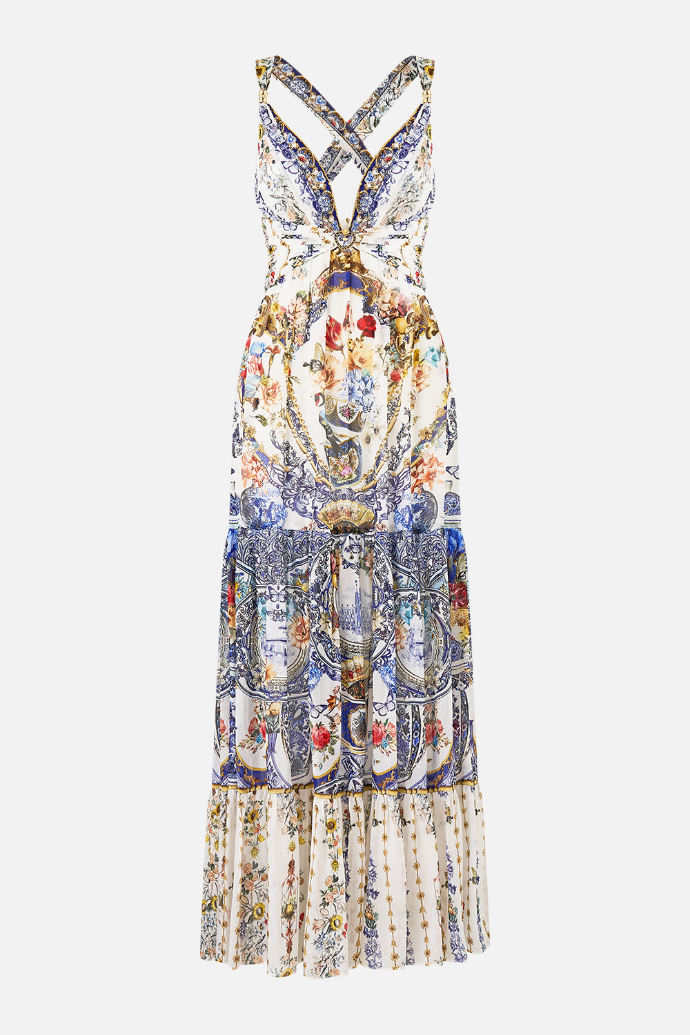 BEAD STRAP GATHERED PANEL DRESS THE POTTERY PARLOUR