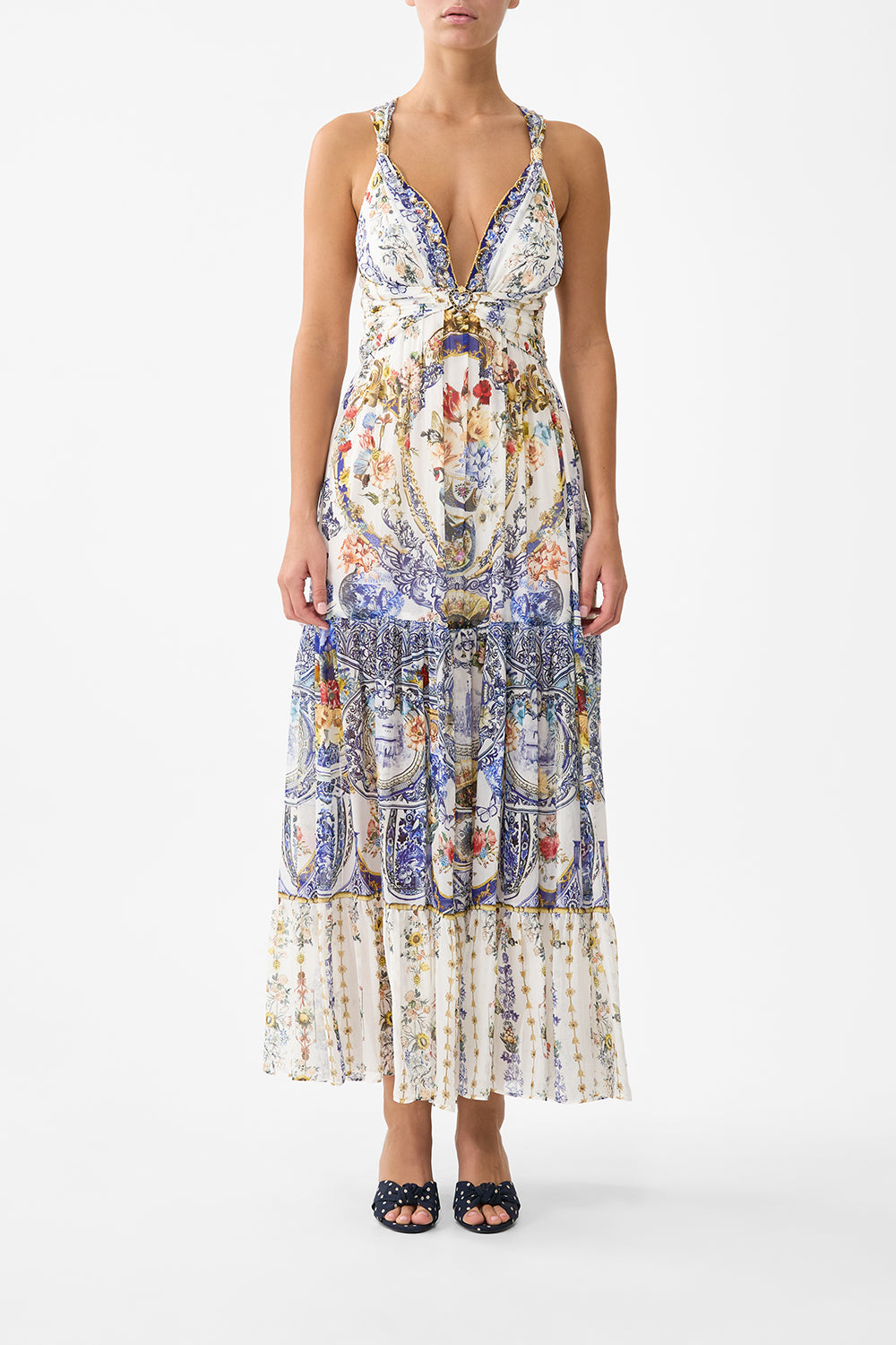 BEAD STRAP GATHERED PANEL DRESS THE POTTERY PARLOUR