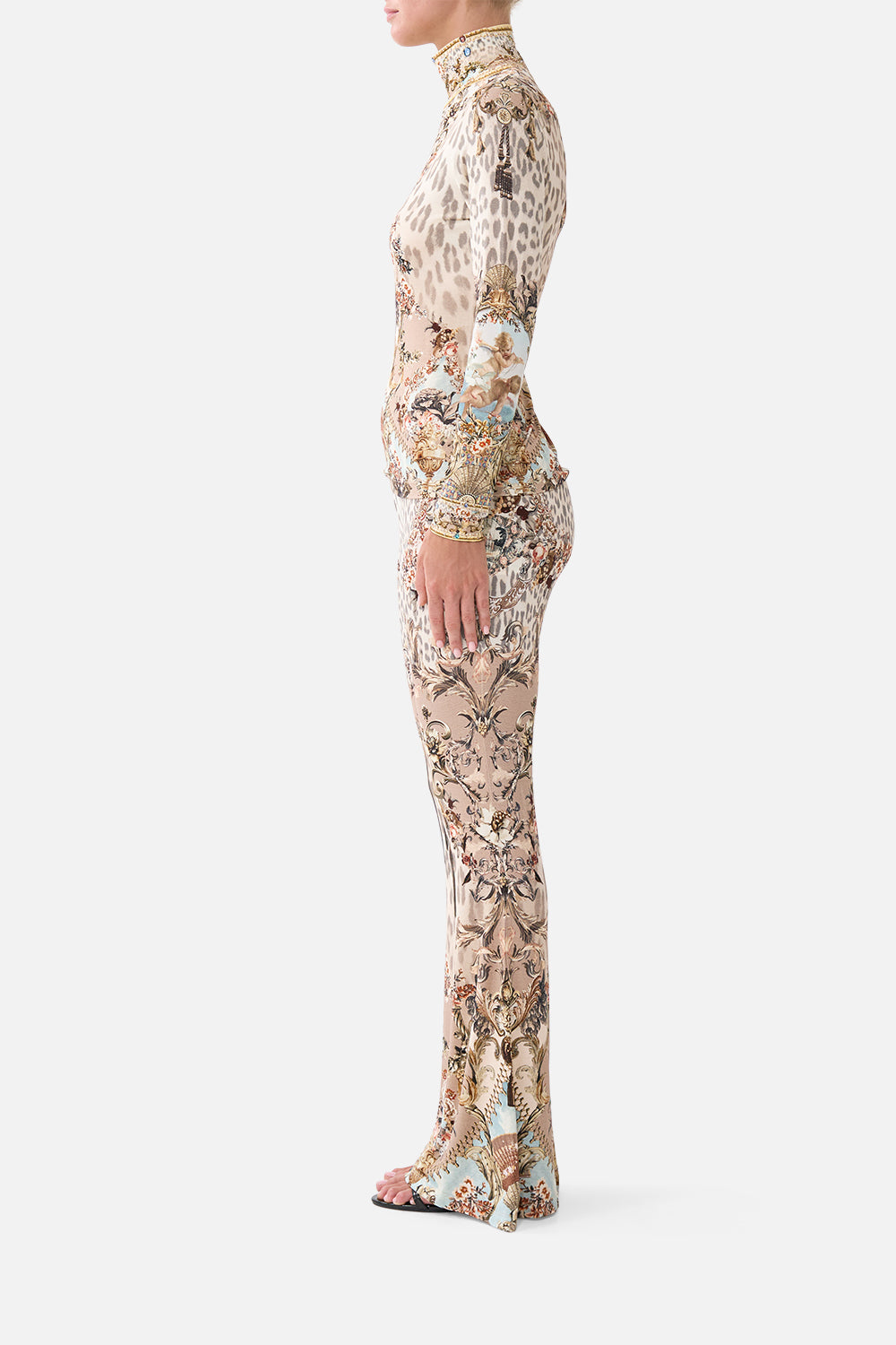 HIGH WAISTED FLARED TROUSER ARANJUEZ ANIMALIA