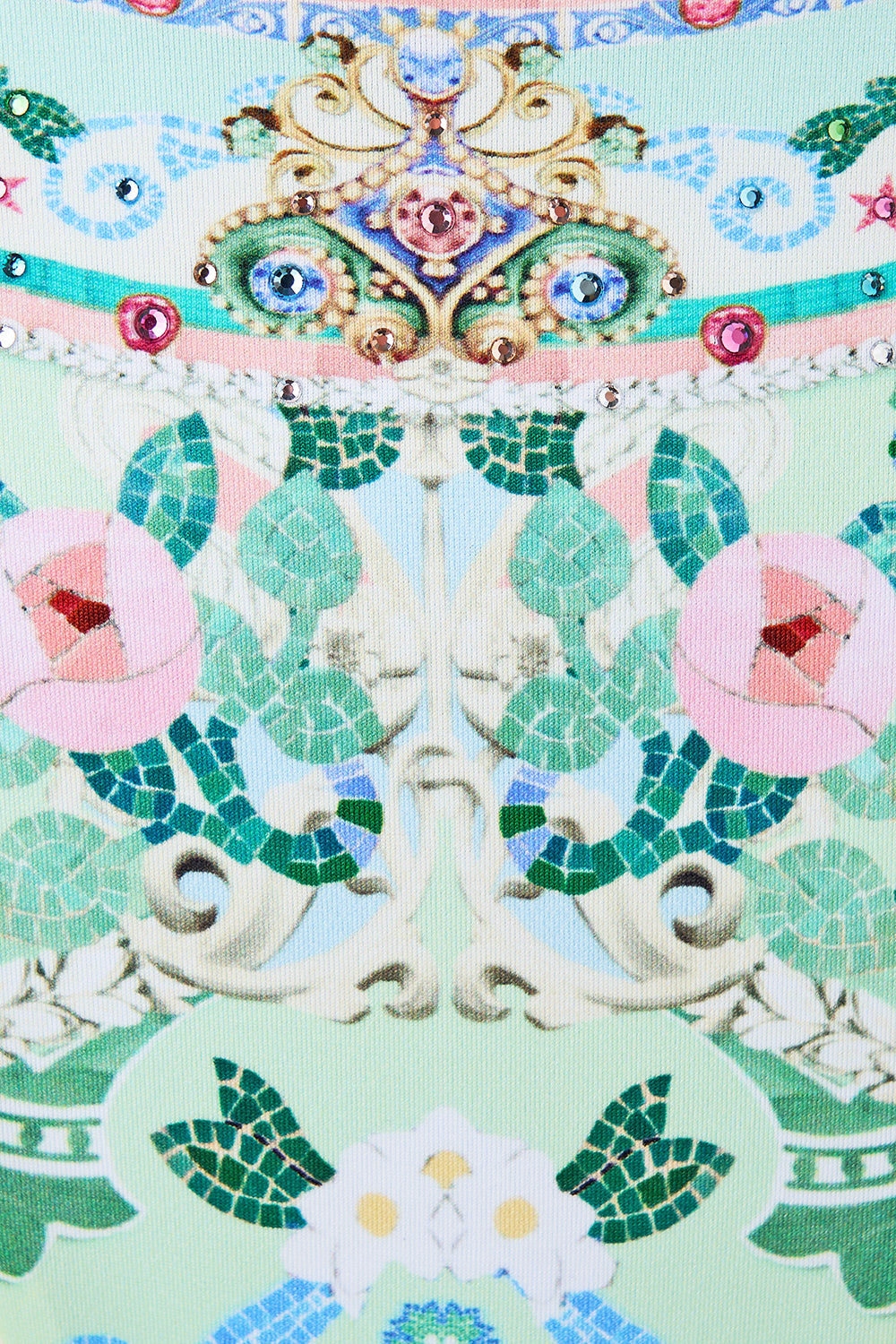 The CAMILLA SOFT THICK TIE TRI BIKINI SET WITH TRIMS MIDSUMMER MOSAICS
