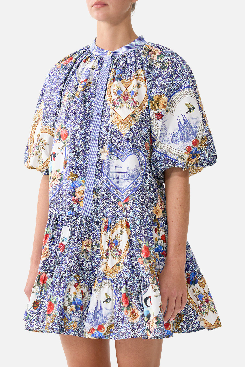 PUFF SLEEVE SHIRT DRESS THE POTTERY PARLOUR