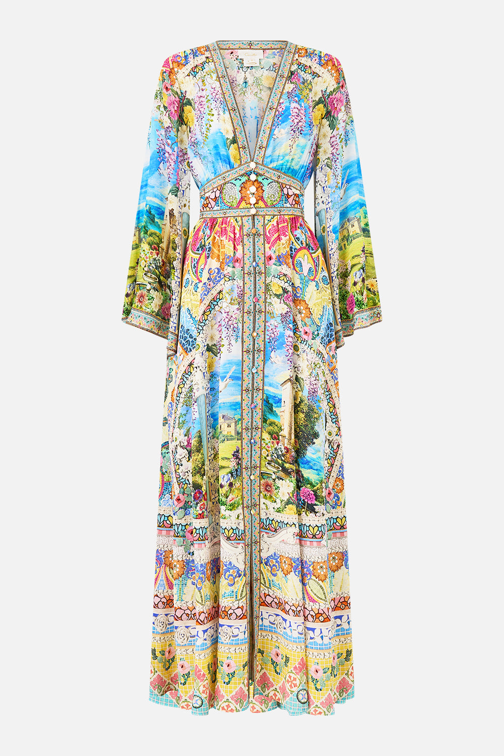 The CAMILLA KIMONO SLEEVE DRESS WITH SHIRRING DETAIL NAVÀS NOUVEAU