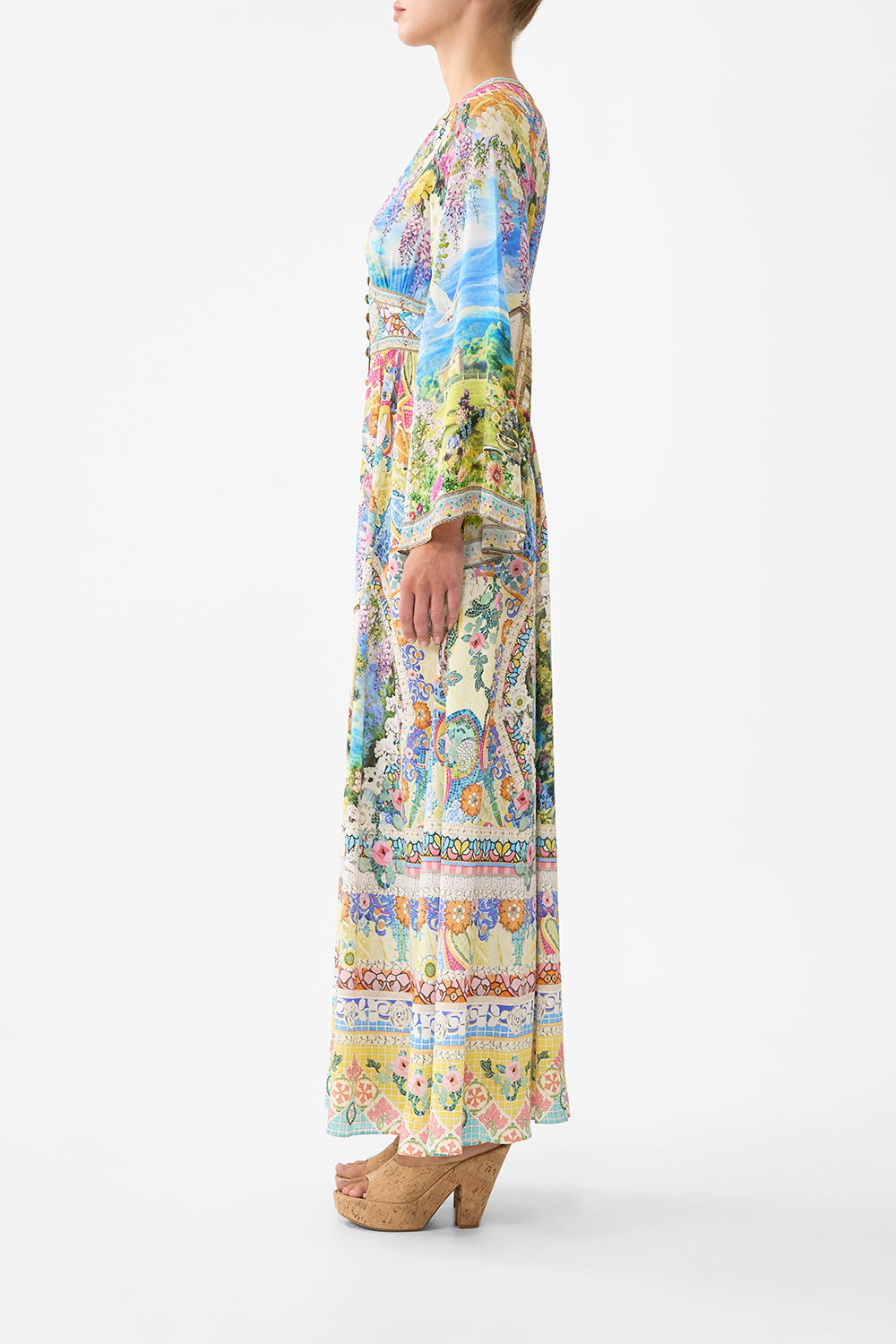 The CAMILLA KIMONO SLEEVE DRESS WITH SHIRRING DETAIL NAVÀS NOUVEAU