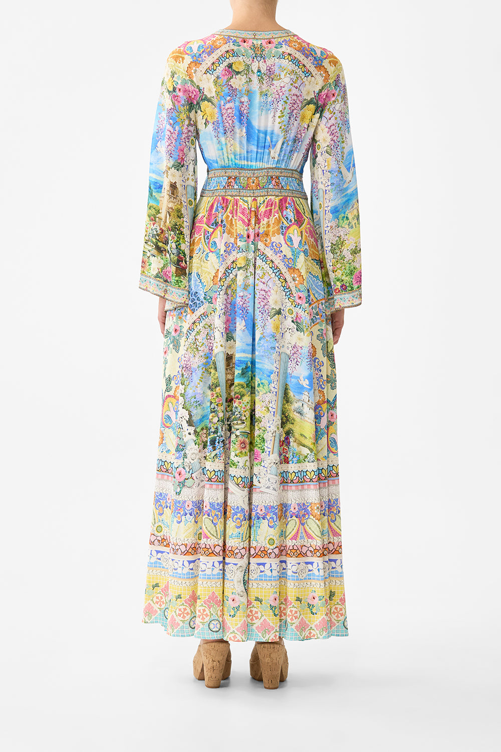 The CAMILLA KIMONO SLEEVE DRESS WITH SHIRRING DETAIL NAVÀS NOUVEAU