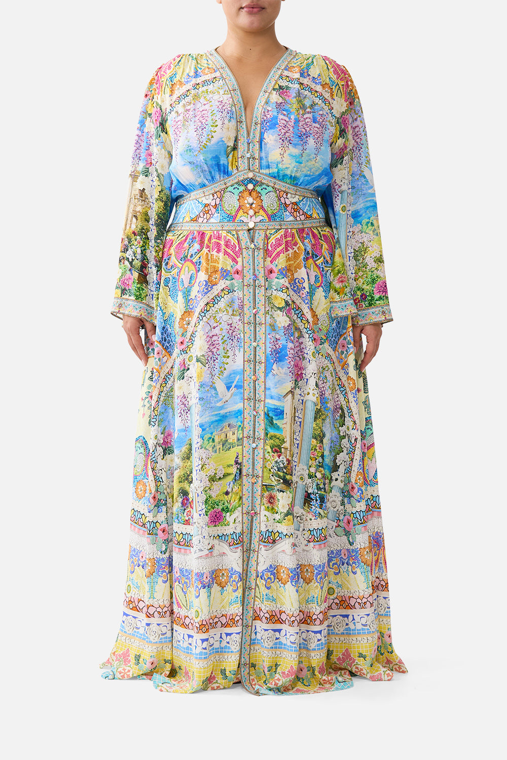 KIMONO SLEEVE DRESS WITH SHIRRING DETAIL NAVÀS NOUVEAU