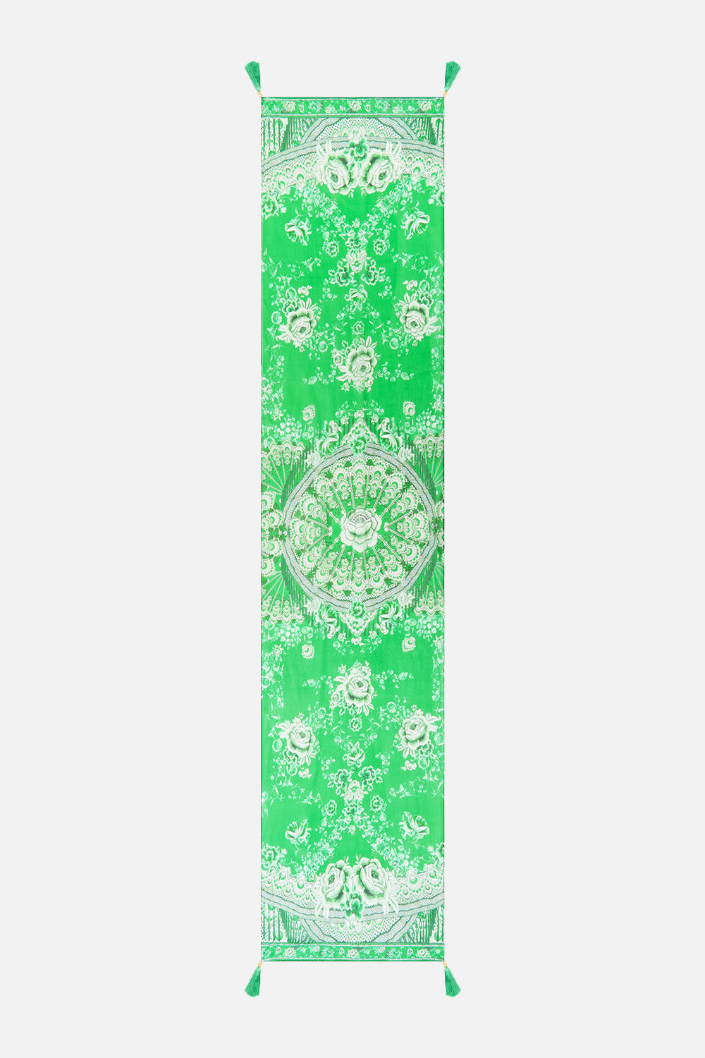 The CAMILLA LONG SILK CRINKLE CHIFFON SCARF SACROMONTE SEÑORITA