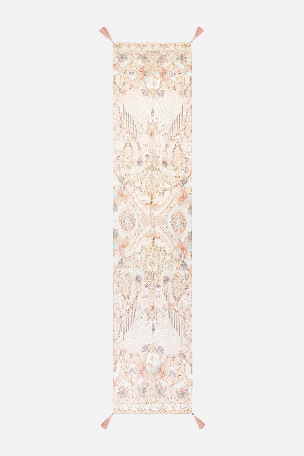 The CAMILLA LONG SILK CRINKLE CHIFFON SCARF ARANJUEZ ANIMALIA