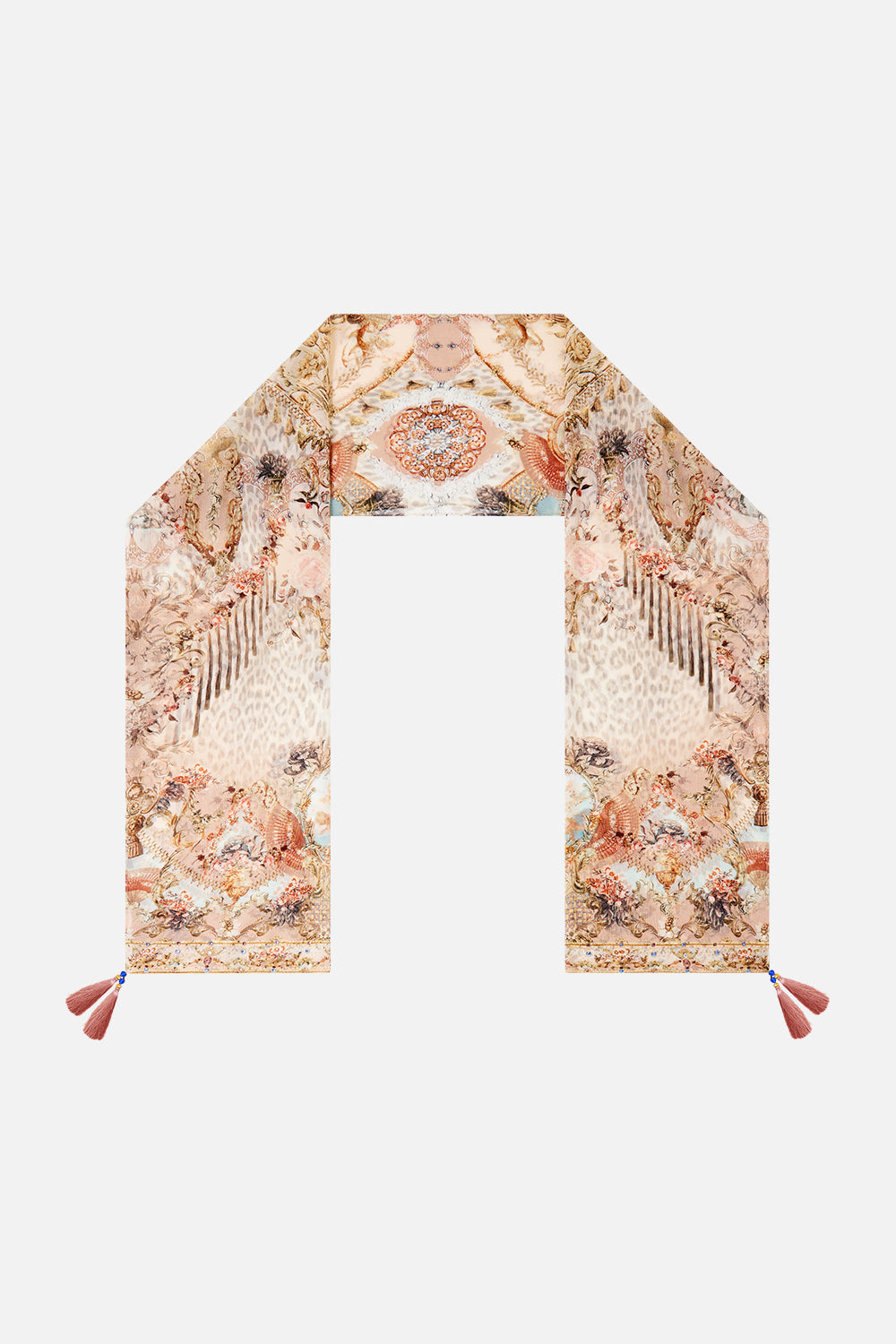 The CAMILLA LONG SILK CRINKLE CHIFFON SCARF ARANJUEZ ANIMALIAARANJUEZ ANIMALIA