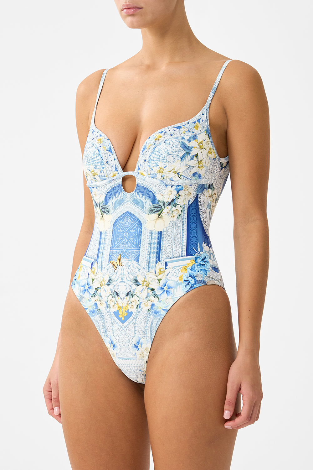 The CAMILLA CONTINUOUS UNDERWIRE ONE PIECE WITH KEYHOLE DE NADA GRANADA
