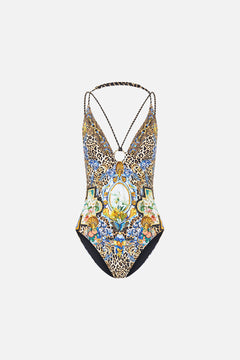 MULTI STRAP HALTER TRI ONE PIECE WITH TRIM SEVILLIAN STYLE