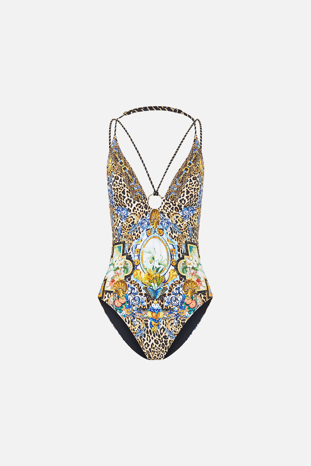MULTI STRAP HALTER TRI ONE PIECE WITH TRIM SEVILLIAN STYLE