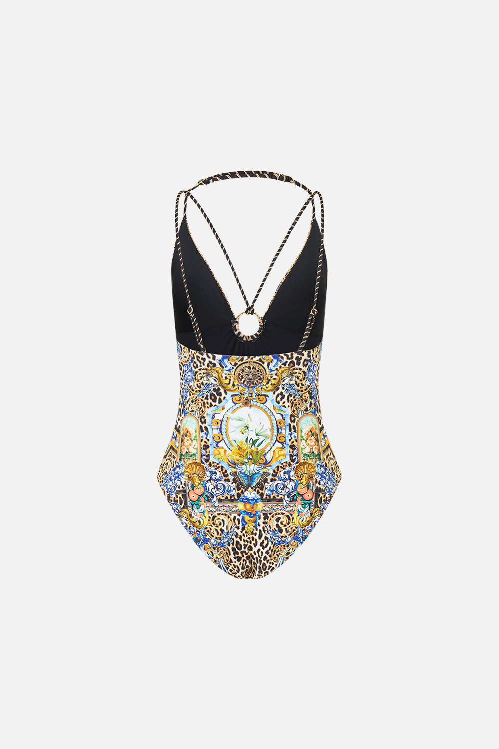 MULTI STRAP HALTER TRI ONE PIECE WITH TRIM SEVILLIAN STYLE
