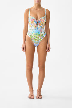 SWEETHEART NECK ONE PIECE WITH TIE FRONT NAVÀS NOUVEAU