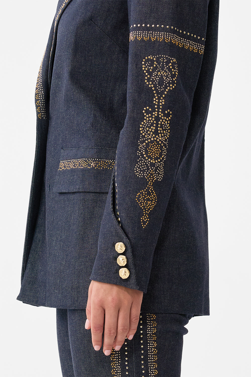 JACKET WITH SLEEVE CUT OUT DETAIL NOTES FROM THE BLUE ROOM