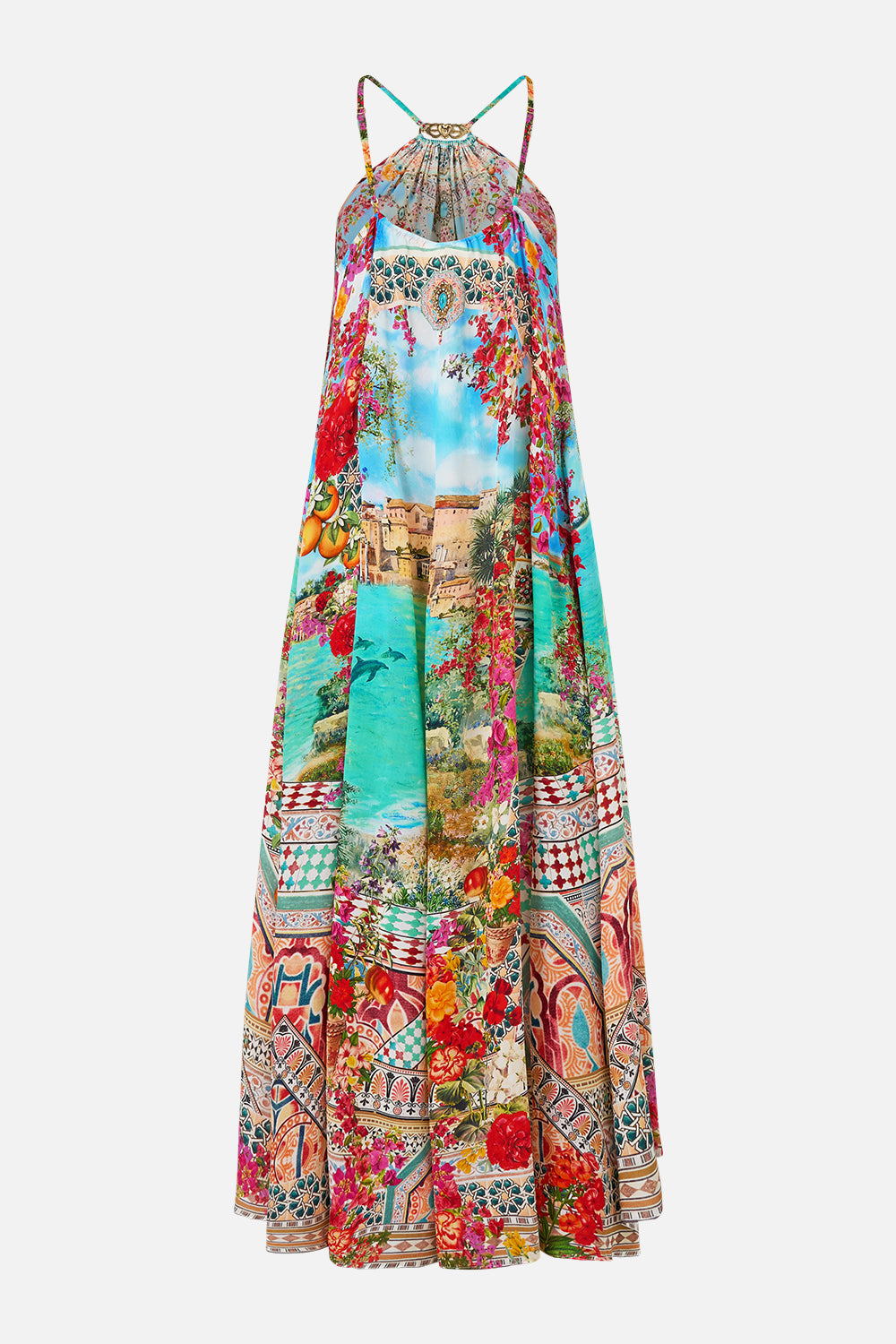 GATHER NECK HARDWARE MAXI DRESS MEET ME IN MALLORCA