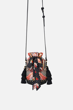TIE TOP BUCKET BAG WITH TASSELS DAUGHTERS OF DUENDE