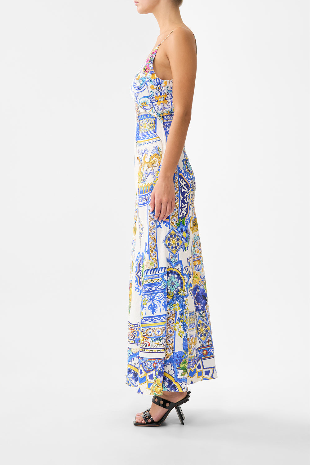 V NECK FULL LENGTH BIAS SLIP DRESS MILLA IN SEVILLA