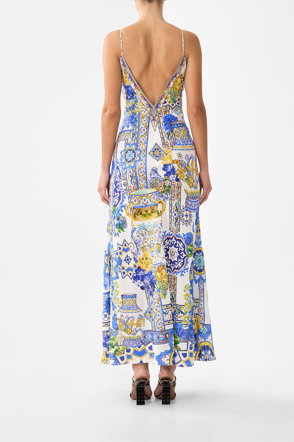 V NECK FULL LENGTH BIAS SLIP DRESS MILLA IN SEVILLA