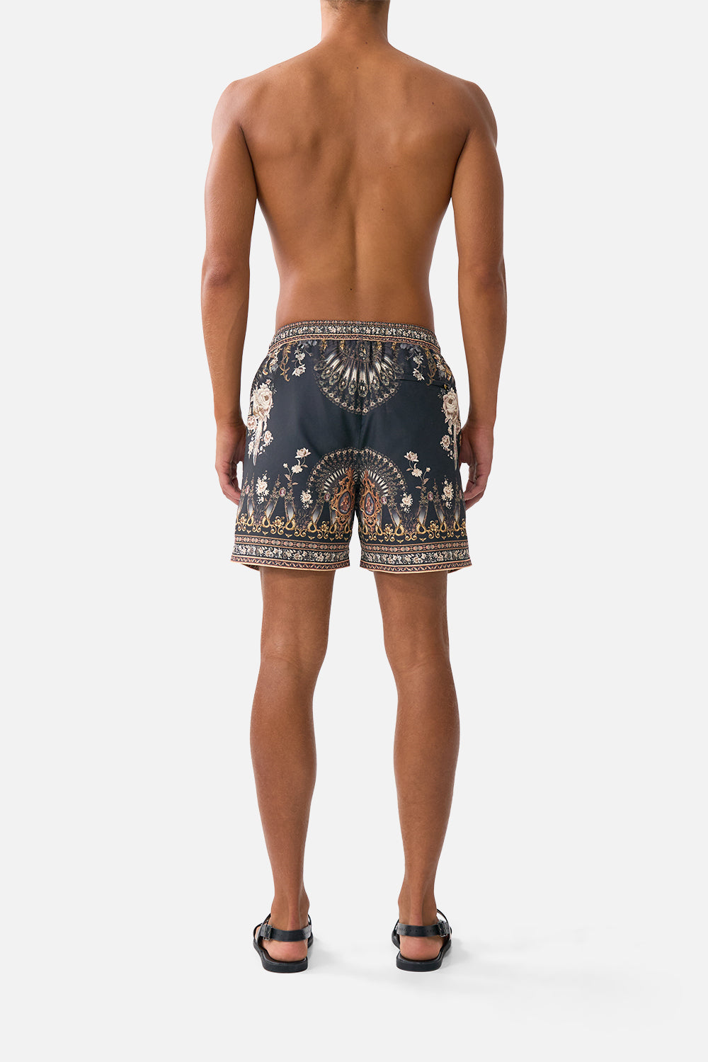 The CAMILLA MID LENGTH BOARDSHORT WITH ELASTIC WAIST FLAMENCO FOLKLORE
