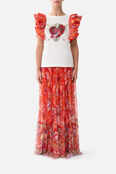 DOUBLE FRILL SLEEVE TEE OLÉ OLÉ