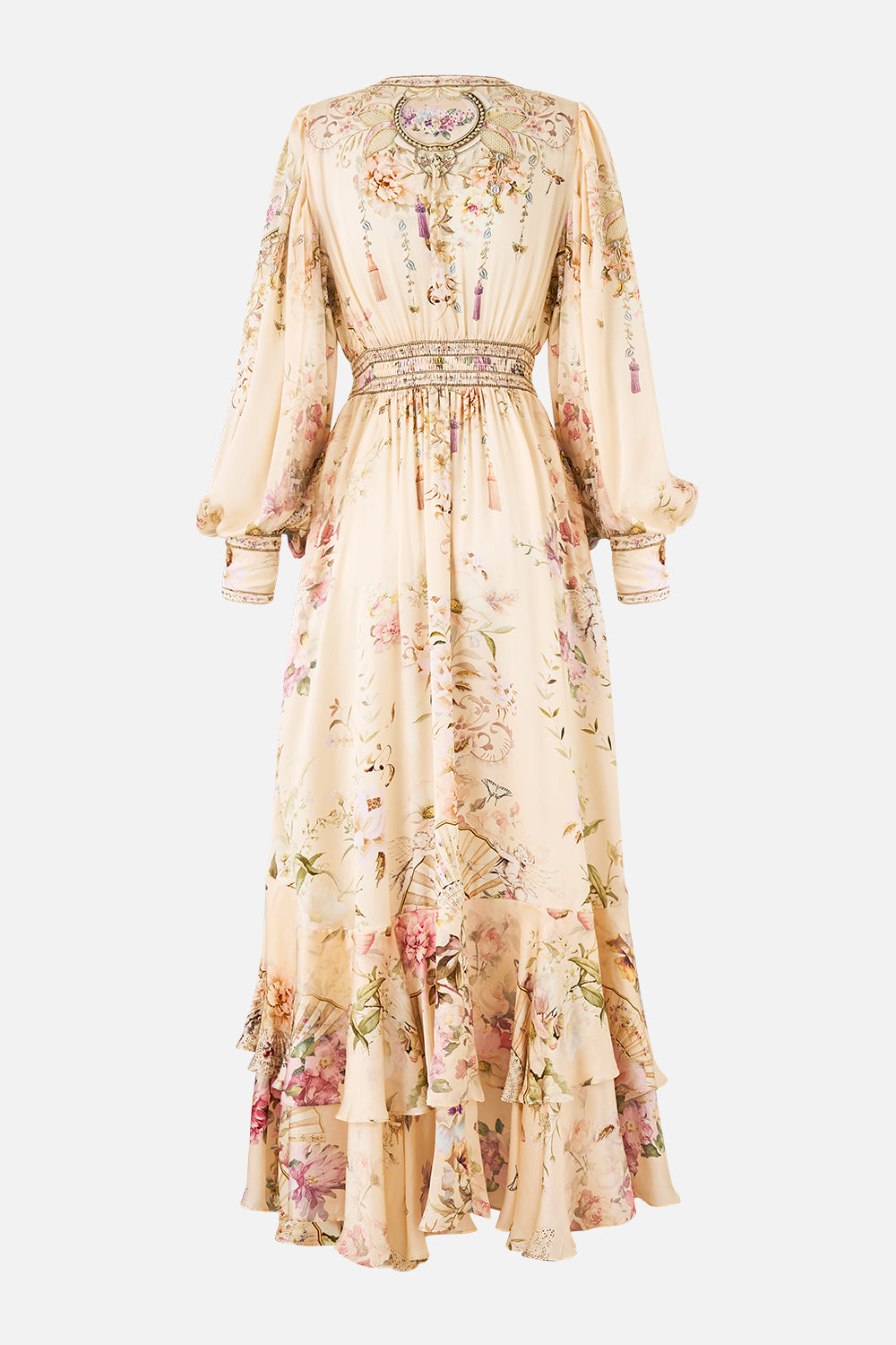 LONG BUTTON FRONT DRESS ADORNED IN ARANJUEZ