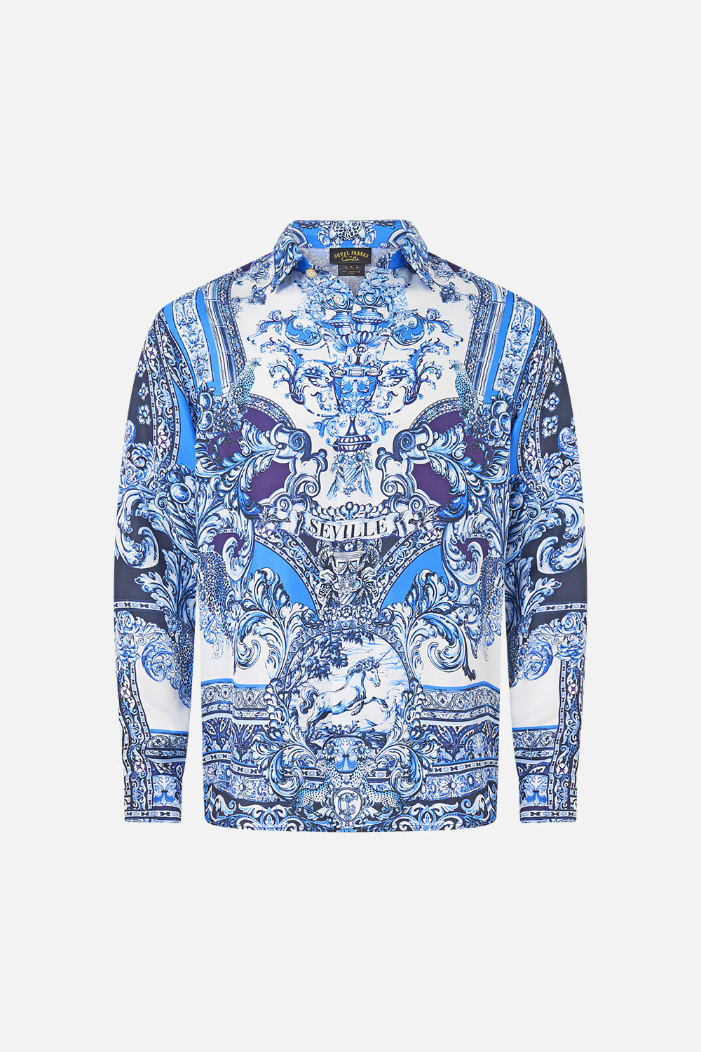 LONG SLEEVE HIDDEN PLACKET SHIRT A TILED WONDERLAND