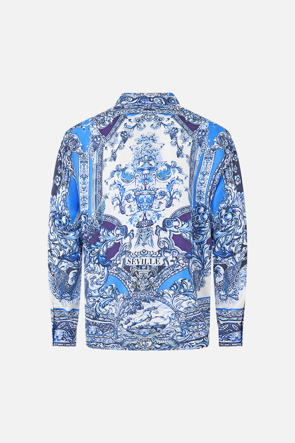 The CAMILLA LONG SLEEVE HIDDEN PLACKET SHIRT A TILED WONDERLAND