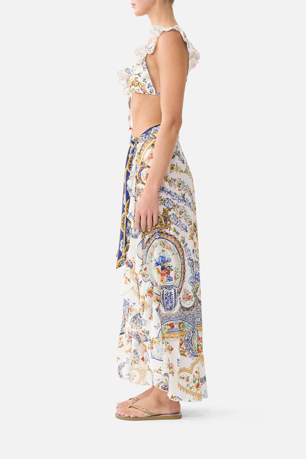 LONG SARONG WITH TIE WAIST AND FRILL EDGE THE POTTERY PARLOUR