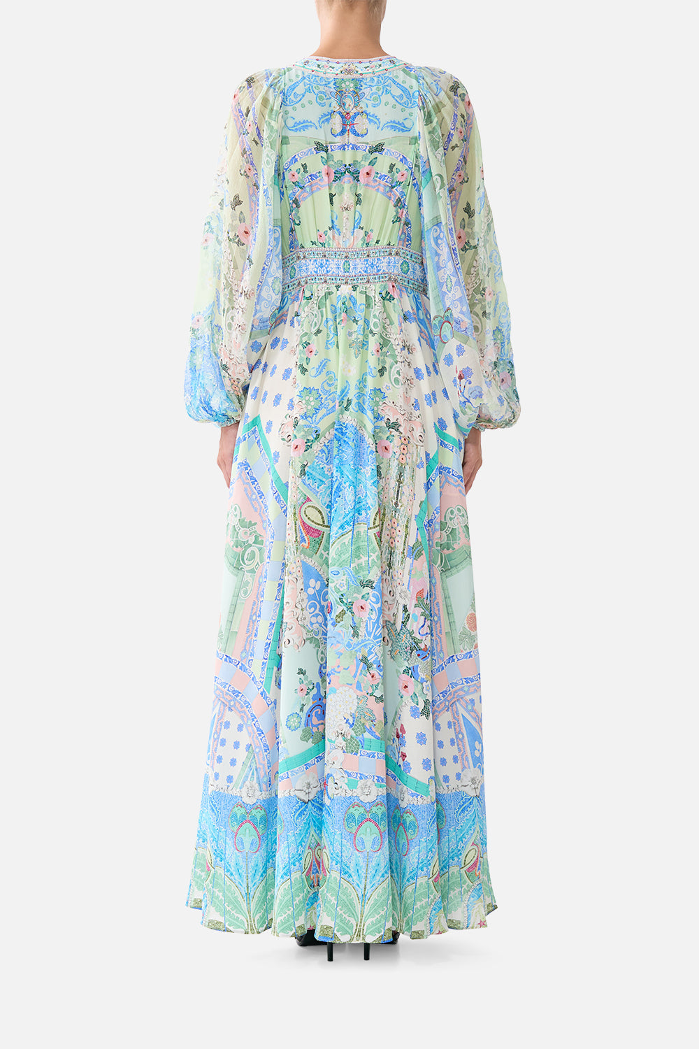 LACE UP FRONT LONG DRESS MIDSUMMER MOSAICS