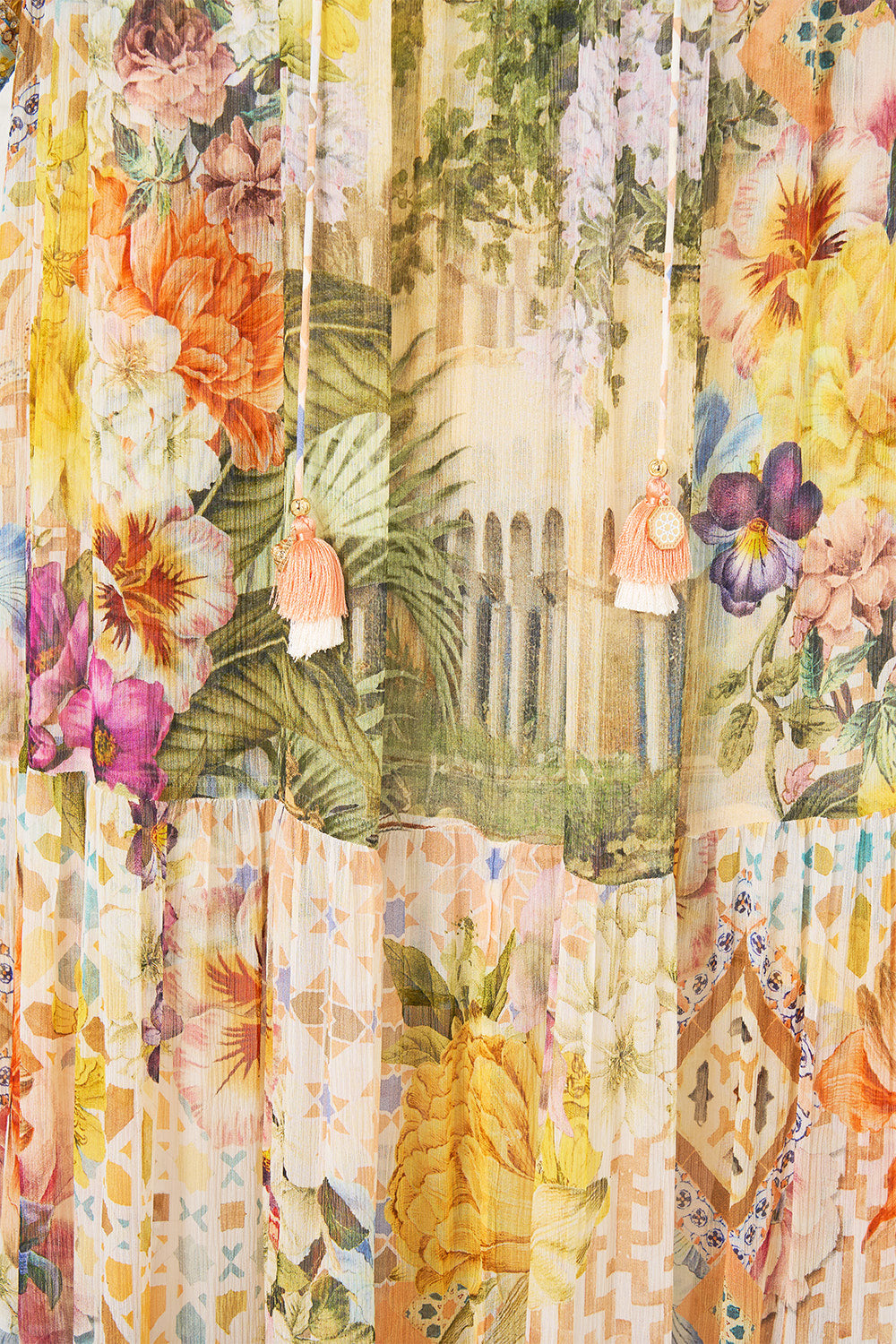 LONG GATHERED PANEL DRESS THE ARCHITECTS OF ALCÁZAR