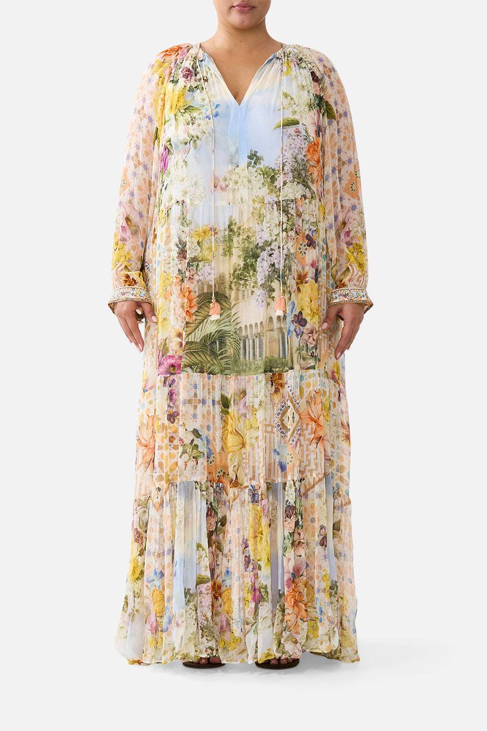 LONG GATHERED PANEL DRESS THE ARCHITECTS OF ALCÁZAR