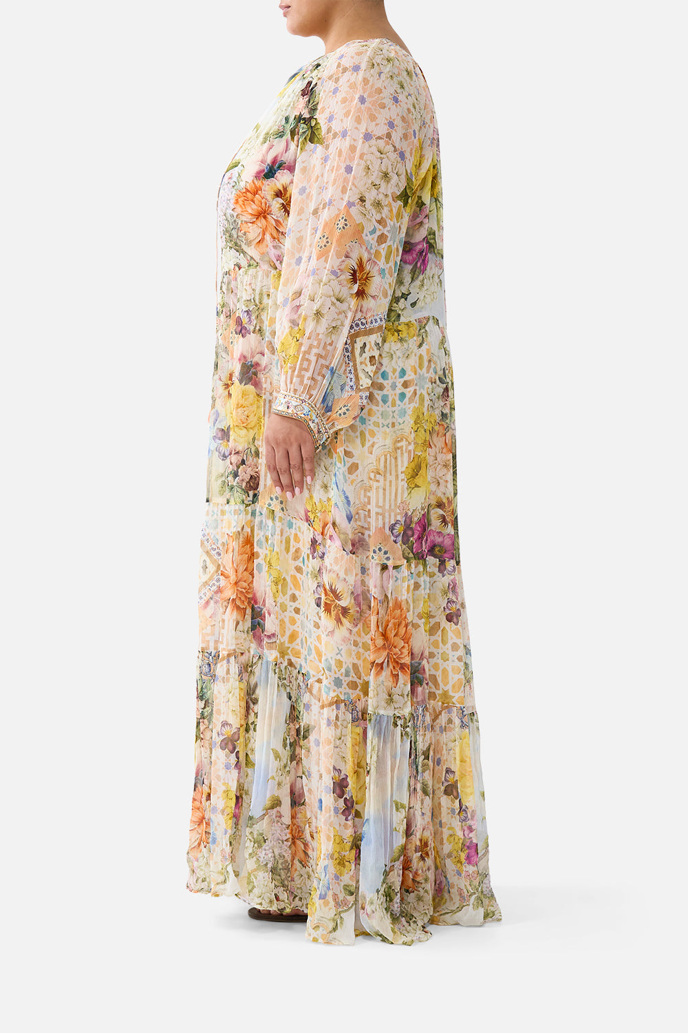 LONG GATHERED PANEL DRESS THE ARCHITECTS OF ALCÁZAR