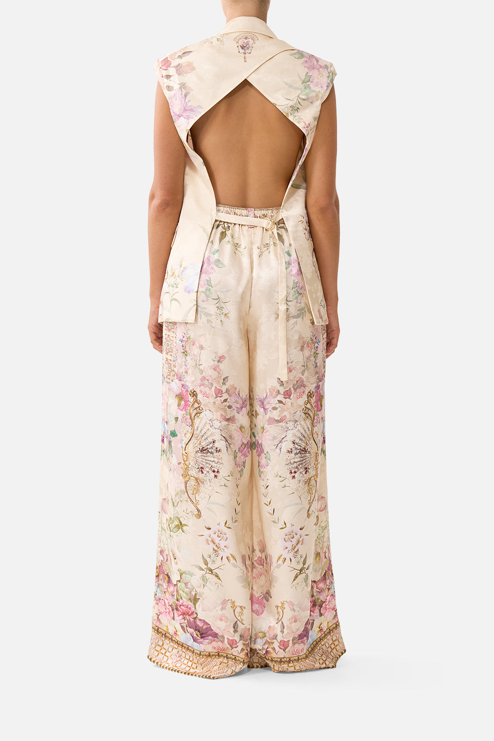 WIDE LEG WAISTED PANT ADORNED IN ARANJUEZ