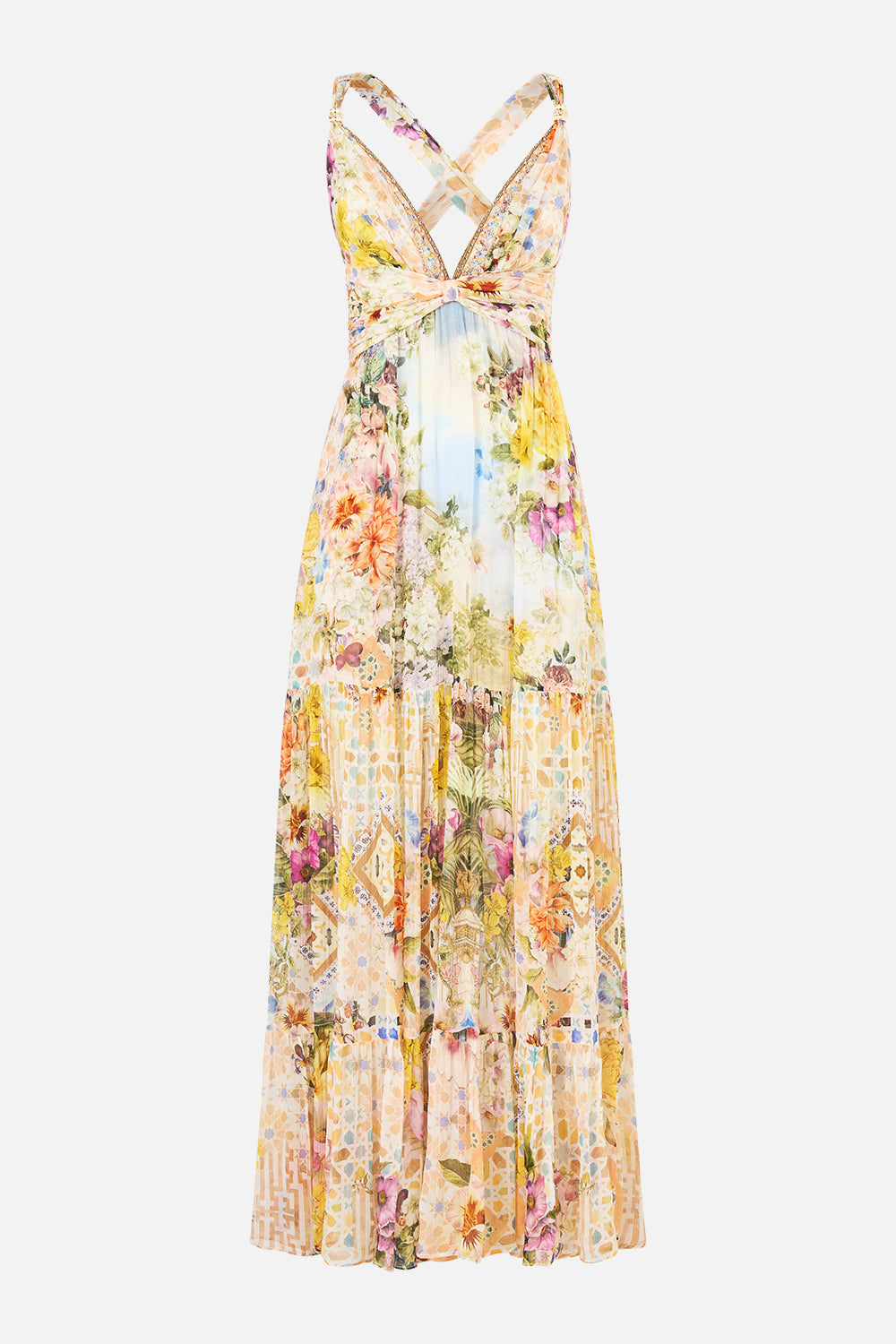 BEAD STRAP GATHERED PANEL DRESS THE ARCHITECTS OF ALCÁZAR